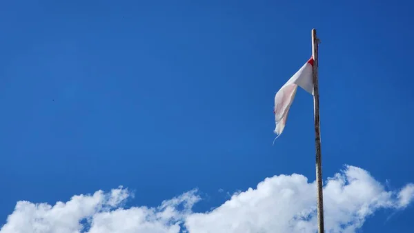 Pinrang Indonesia Luglio 2023 Bandiera Della Repubblica Indonesia Davanti All — Foto Stock