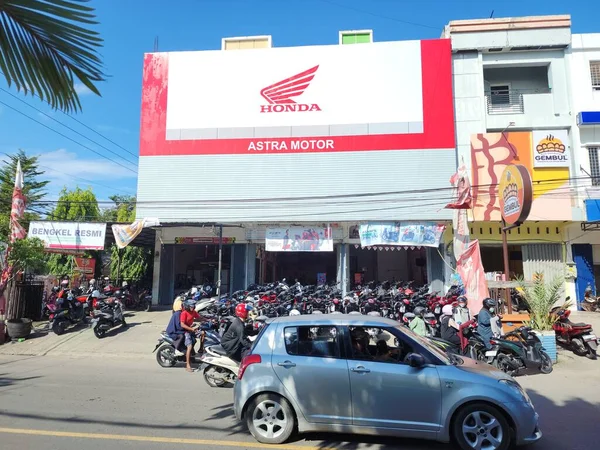 Pinrang Indonesia Julho 2023 Honda Motociclista Revendedor Jalan Sudirman Kota — Fotografia de Stock