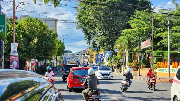 Das Physische Herz Der Kreisstadt Pinrang Richtung Jalan Sultan Hasanuddin — Stockfoto