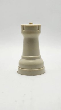 Plastik kale satranç taşları, kale satranç taşları yakın plan, satranç oyunu, saray savunması, satranç oyununda yüksek rütbeli subay, Asya Endonezya