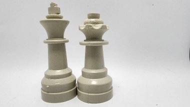 Kral ve kraliçe satranç taşları, kral ve kraliçe, plastik satranç taşları, Asya Endonezya