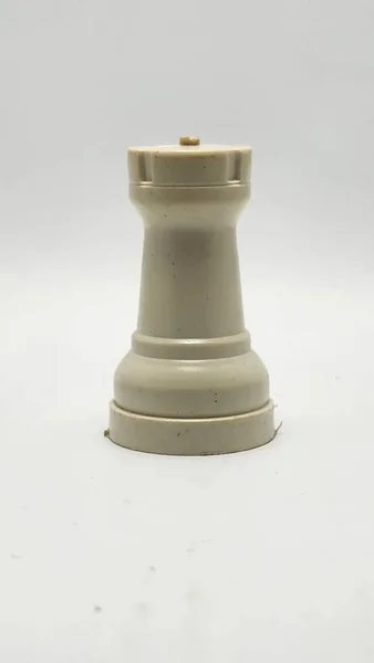 Πλαστικός Πύργος Πιόνια Σκάκι Πύργος Πιόνια Σκάκι Closeup Σκάκι Παιχνίδι — Φωτογραφία Αρχείου