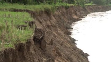 Güney Sulawesi 'nin Teppo ilçesindeki nehir kazıntısı yüzlerce hektarlık tarım arazisinin aşınmasına yol açtı.