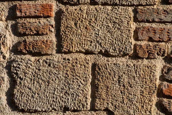 Textuur Van Een Stenen Muur Als Achtergrond Close Abstracte Bruine — Stockfoto
