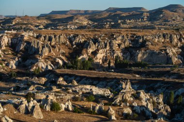 Türkiye 'nin Sunset kentindeki Kapadokya Vadisi Manzarası