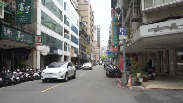 Sceny Uliczne Małej Drodze Tajpej Tajwan — Wideo stockowe