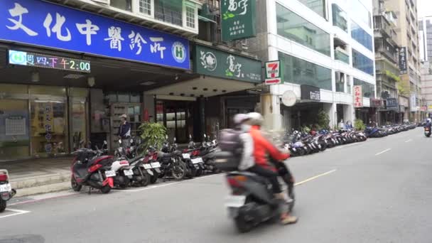 Taipei Tayvan Küçük Bir Yol Üzerinde Sokak Sahneleri — Stok video
