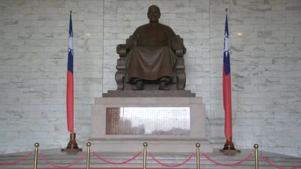 Statue Von Chiang Kai Shek Der Chiang Kai Shek Memorial — Stockvideo