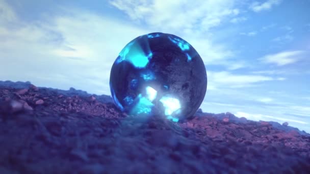 Strange Orb Object Sat Baron Landscape Possibly Alien Drone Some — Stock Video