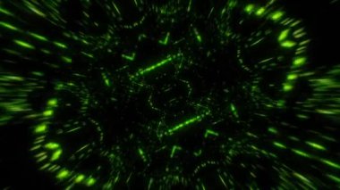 Dijital uzayda ve titreşen enerji hatlarının geçmişteki geometrik desenlerinde seyahat etmek.