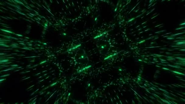 脈動するエネルギー線のデジタル空間と過去の幾何学的パターンを旅する — ストック動画