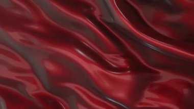 3 boyutlu dalga hareketi ile kırmızı PVC desenli kumaş biçiminde bir döngü arkaplanına yaklaş.