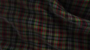 Üç boyutlu dalga hareketi ile tartan desenli kumaş biçiminde bir döngü arkaplanına yaklaş.