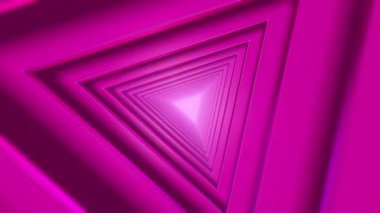 Sürekli genişleyen üçgen şekillerinin oluşturduğu sonsuz pembe bir tünelde ilerliyoruz..