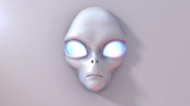 Ein Synthetisches Alien Gesicht Taucht Aus Dem Nichts Auf Als — Stockvideo