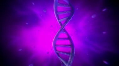 Dönen çift sarmallı DNA ipliğinin mikroskobik görüntüsü.