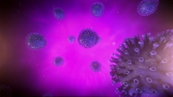 Een Microscopisch Beeld Van Virusdeeltjes Die Zweven Vloeistof — Stockvideo