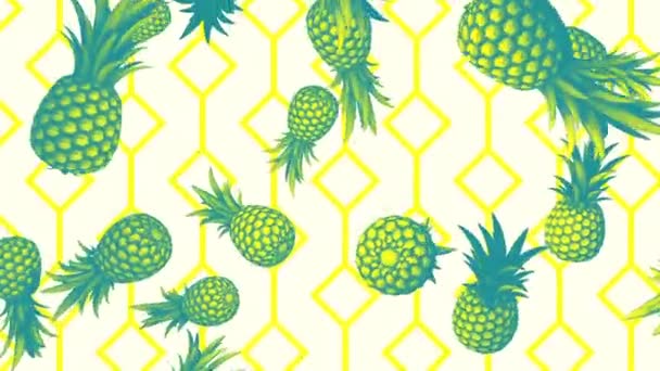 Une Séquence Boucle Ananas Style Vintage Tombant Ralenti — Video