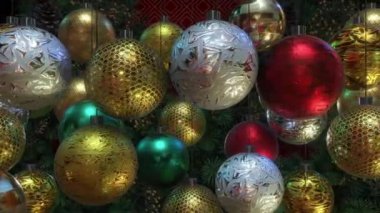 Noel süslemelerinin şık bir döngü arka planı.