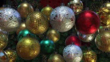 Noel süslemelerinin şık bir döngü arka planı.