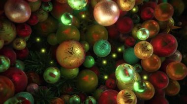 Noel süslemelerinin şık bir döngü arka planı.