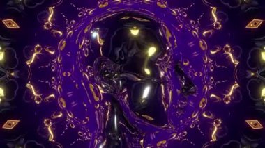 Yansıtıcı bir insan kafası içeren soyut bir döngü dizisi