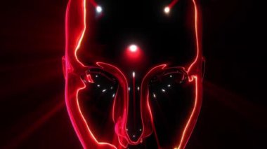 Disko stili flaş efektli yansıtıcı insan kafası içeren soyut bir döngü dizisi.