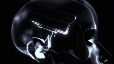 Beynin merkezinde teknolojinin yakında düşüncelerimizi okuyabileceği fikrini tasvir eden bir kamera görüntüsü olan saydam bir insan kafasının yer aldığı biçimlendirilmiş bir sahne..