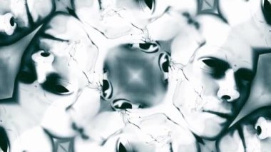 Biyolojik ve sıvı hareketli hücresel şekillerde tuhaf dönüşüm oluşumları.