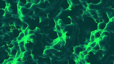 Yeşil arazi haritası çizgilerinin sürekli titreşen ve gelişen bir döngü arkaplanı.