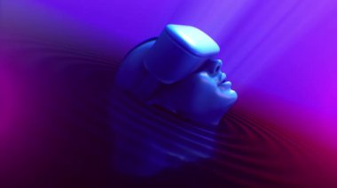 Sanal gerçekliğe daldırılmış soyut bir dizi..