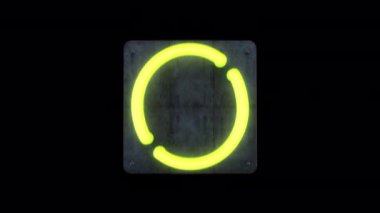 Parlak sarı, yanıp sönen, neon renkli bir 