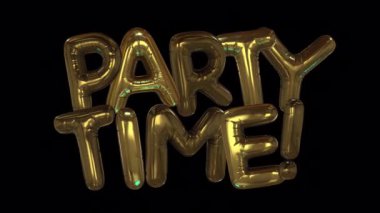 Gömülü alfa ile bir balon stili Parti Zamanı başlığı.