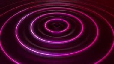 Parlayan neon rengi çizgileri olan üç boyutlu titreşimli ses dalgaları.