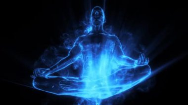 İnsan enerji alanlarını gösteren meditasyon figürü.