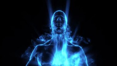İnsan enerji alanlarını gösteren meditasyon figürü.