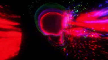 Dönen robot başlıklı bir dijital hata biçimi arkaplanı.