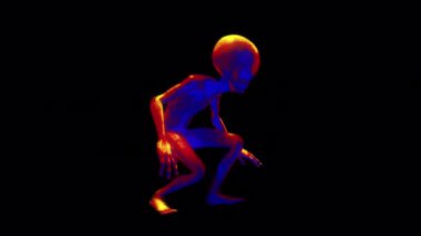 Bir Uzaylı Gri Karakter hareket dizisi. Isı görüşü tarzında. Kolayca sürükle ve bırak için alfa yerleştirilmiş..