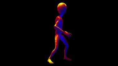 Bir Uzaylı Gri Karakter hareket dizisi. Isı görüşü tarzında. Kolayca sürükle ve bırak için alfa yerleştirilmiş..