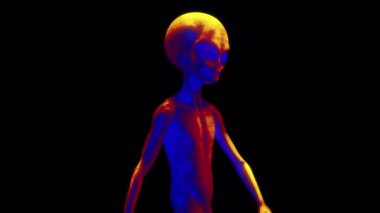 Bir Uzaylı Gri Karakter hareket dizisi. Isı görüşü tarzında. Kolayca sürükle ve bırak için alfa yerleştirilmiş..