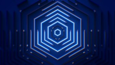 Mavi neon ışıkları için bir desen arkaplanı.