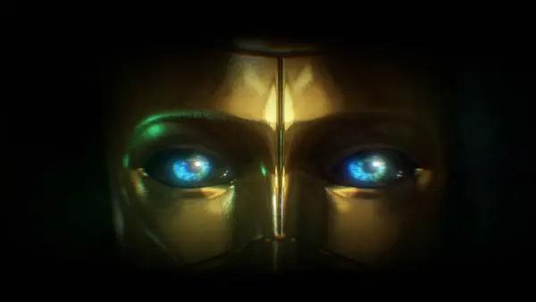 Karanlıkta, delici parlak gözleri olan maskeli bir varlık. Sihirli ayinler, Mısırlı ya da Aztek Tanrıları ve gizli gizemli bilgi gibi fikirleri aktarmak. Aynı zamanda maskeli balonun sembolü..