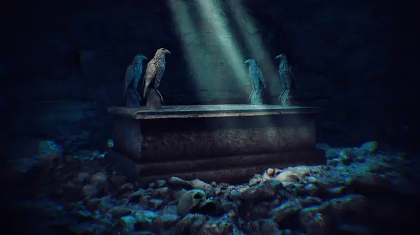 Keşfedilmemiş bir mağaranın köşesinde çok uzun zaman önce takılmış taş kargalarla dolu antik bir taş mezar duruyor. Geçmiş bir medeniyetin kalıntısı..