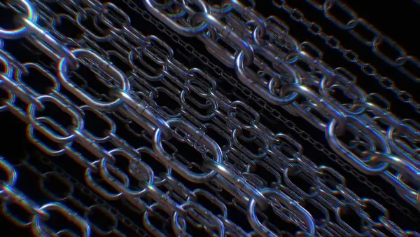 Hiç bitmeyen metal zincirlerin arka planı.