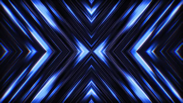Zarif, parlak mavi çizgiler ve X şablonu oluşumunda parlayan röfleler içeren arkaplan.