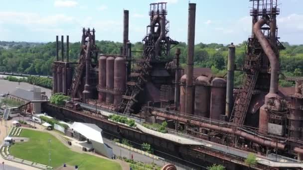 Dit Oude Bethlehem Steel Fabriek Bethlehem Dit Zijn Belangrijkste Stalen — Stockvideo