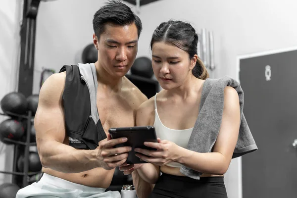 Asian Men Women Have Strong Body Good Health Love Exercise — Stock fotografie