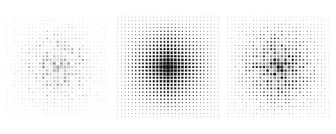 Beyaz arkaplan vektöründe izole edilmiş pop sanatları çizgi roman tarzı gri daire yarım ton. Monokrom baskı radyosu. Noktalı çizim. Soyut vektör yarım ton arkaplan. Nokta spreyi derecelendirme vektörü