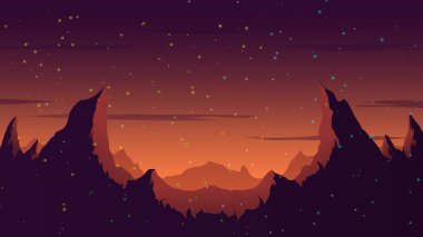 Dağ batımı minimalist manzara duvar kağıdı Full Hd, 4k, 8k, Resim arkaplan, fotoğraflar ve resimler