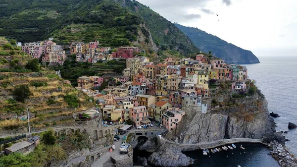 Drone Photo Manarola Cinque Terre Italy Europe — Stockfoto